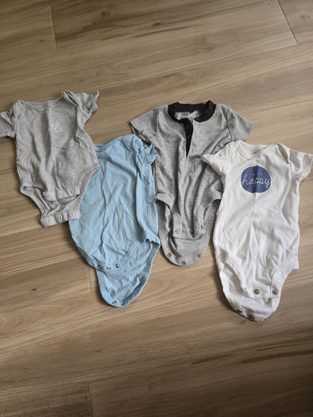 Baby One-Piece Bodysuit Mix - Blue, Gray, White